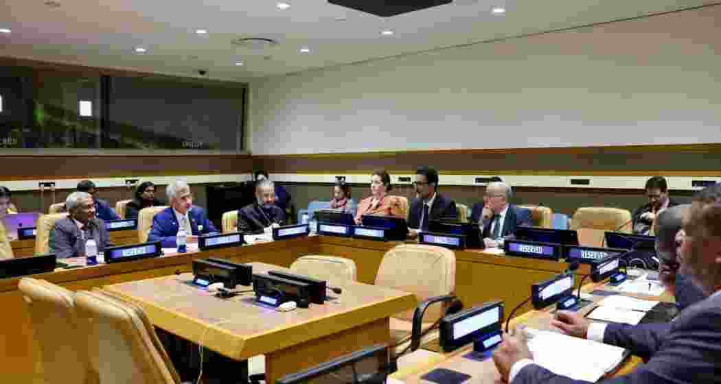 EAM Jaishankar, along with Brazil’s Foreign Minister Mauro Vieira and South Africa’s Foreign Minister Ronald Lamola, meet at the United Nations General Assembly to discuss global security and development issues, Thursday.