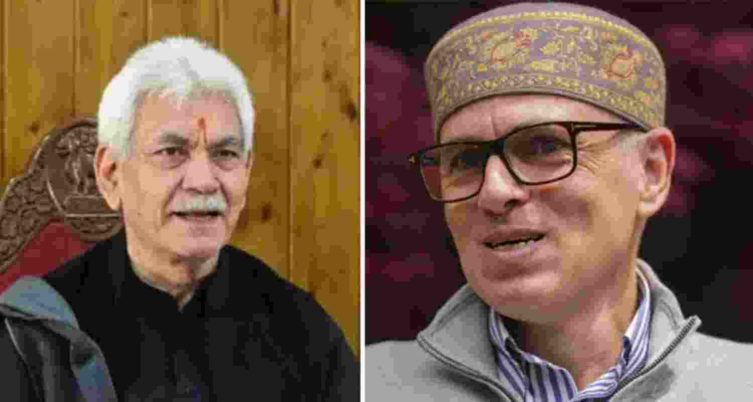 Jammu and Kashmir Lieutenant Governor Manoj Sinha and Chief Minister Omar Abdullah.