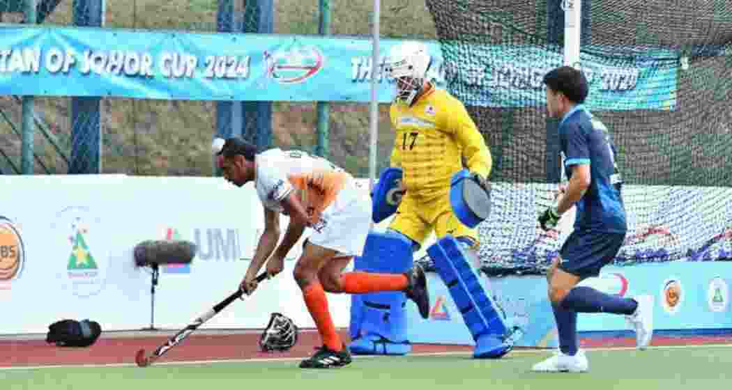 India defeats Great Britain by 6-4 in the Sultan of Johor Cup. Image taken from X.