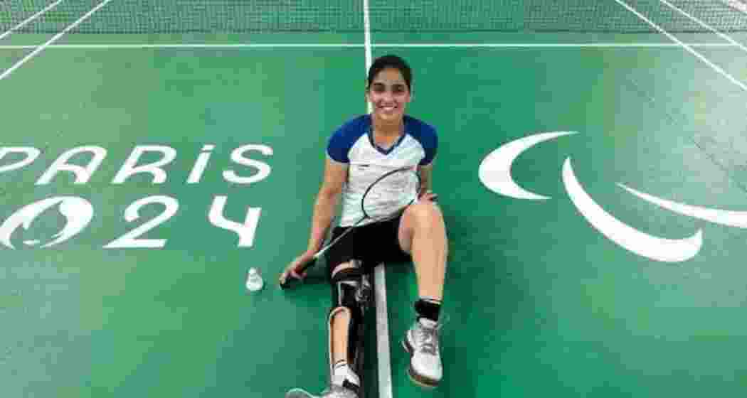 Indian Para Shuttler Mandeep Kaur after winning her Group B match in Paralympics. 