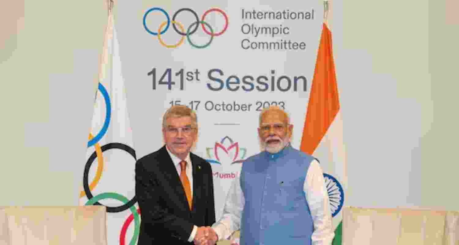 Prime Minister Narendra Modi and Thomas Bach. 