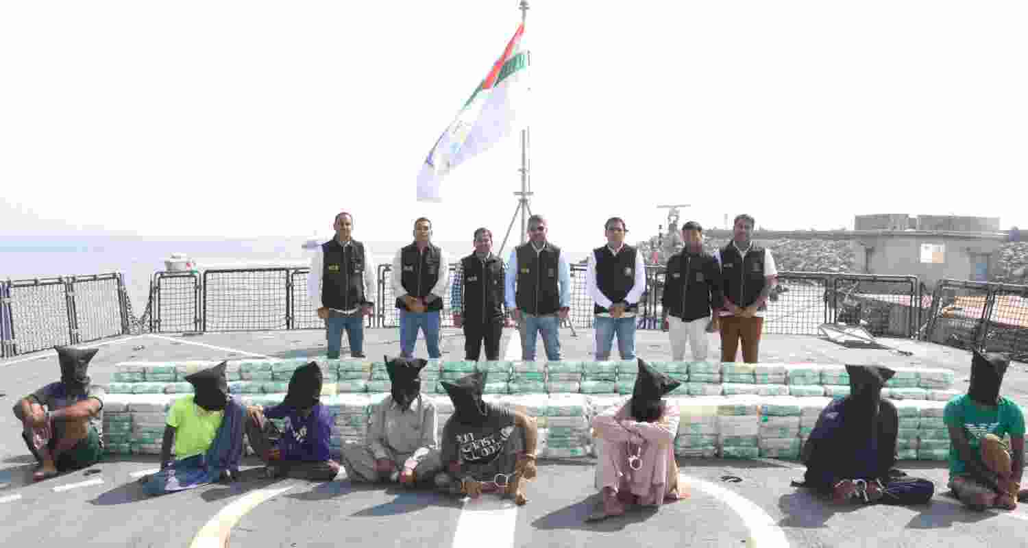 Indian authorities seize 700 kg methamphetamine in Gujarat.