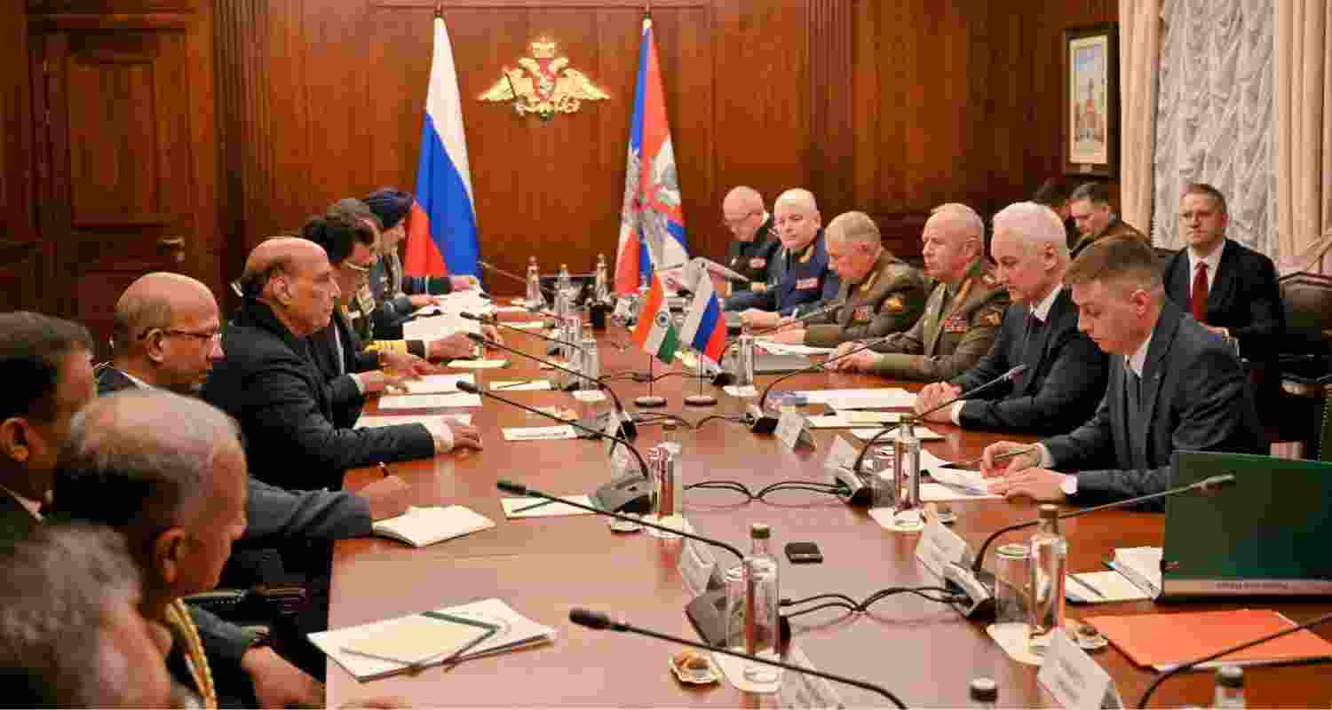India and Russia discuss military cooperation in Moscow.