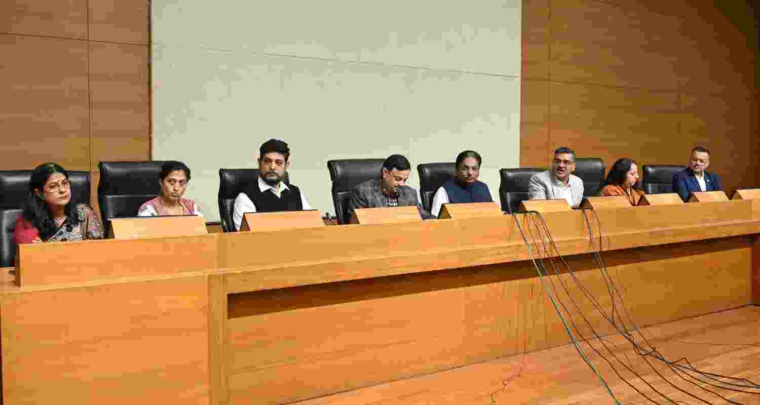 Rushikesh Patel making the announcement.