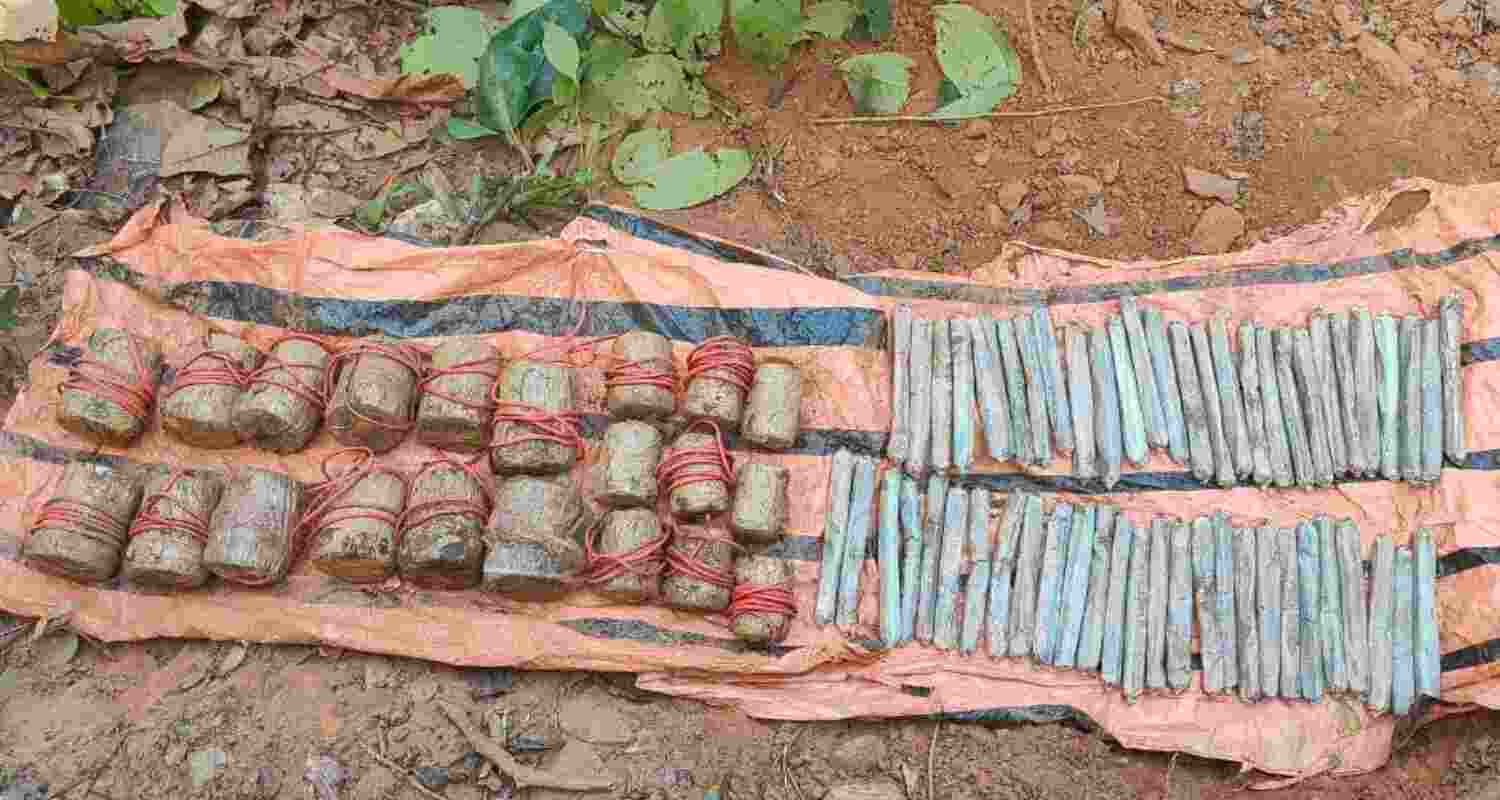 Explosive cache found in Maoist hideout in Jharkhand.