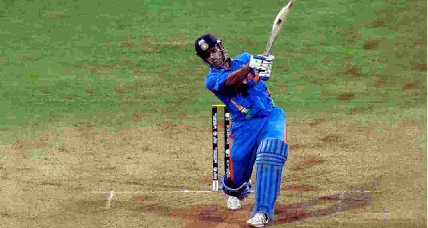 M S Dhoni as he hits Winning Runs in the Final of 2011 ODI World Cup, Making India lift the World Cup after 28 Years. File Photo.