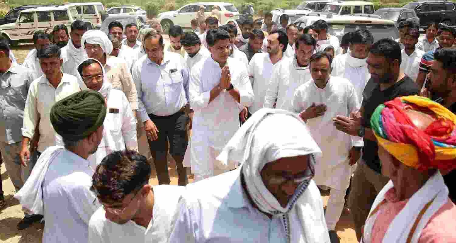 Sachin Pilot pays tribute to Rajesh Pilot in Dausa.