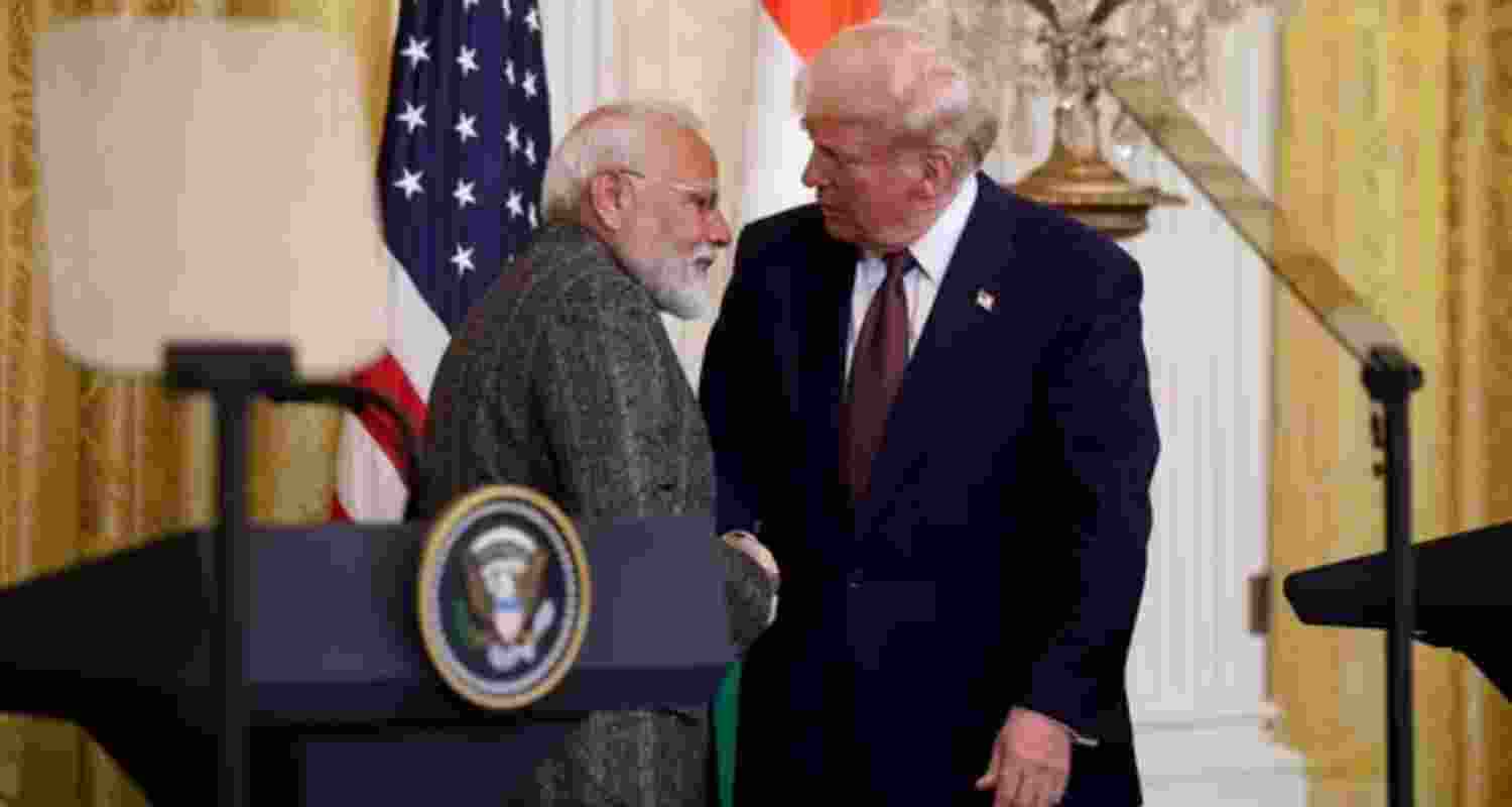 File photo of India's Prime Minister Narendra Modi with US President Donald Trump