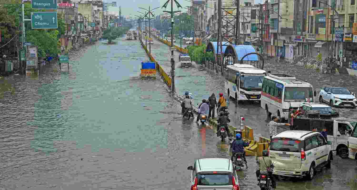 Rajasthan Hit by Torrential Rain Second Day Running.