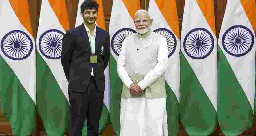 Grandmaster Vidit Gujrathi with PM Modi. 