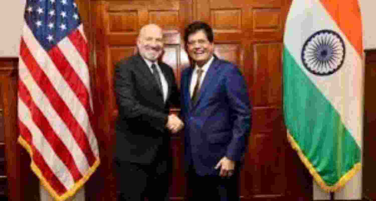 An file photo of India's commerce and industry minister Piyush Goyal with US Commerce Secretary Howard Lutnick