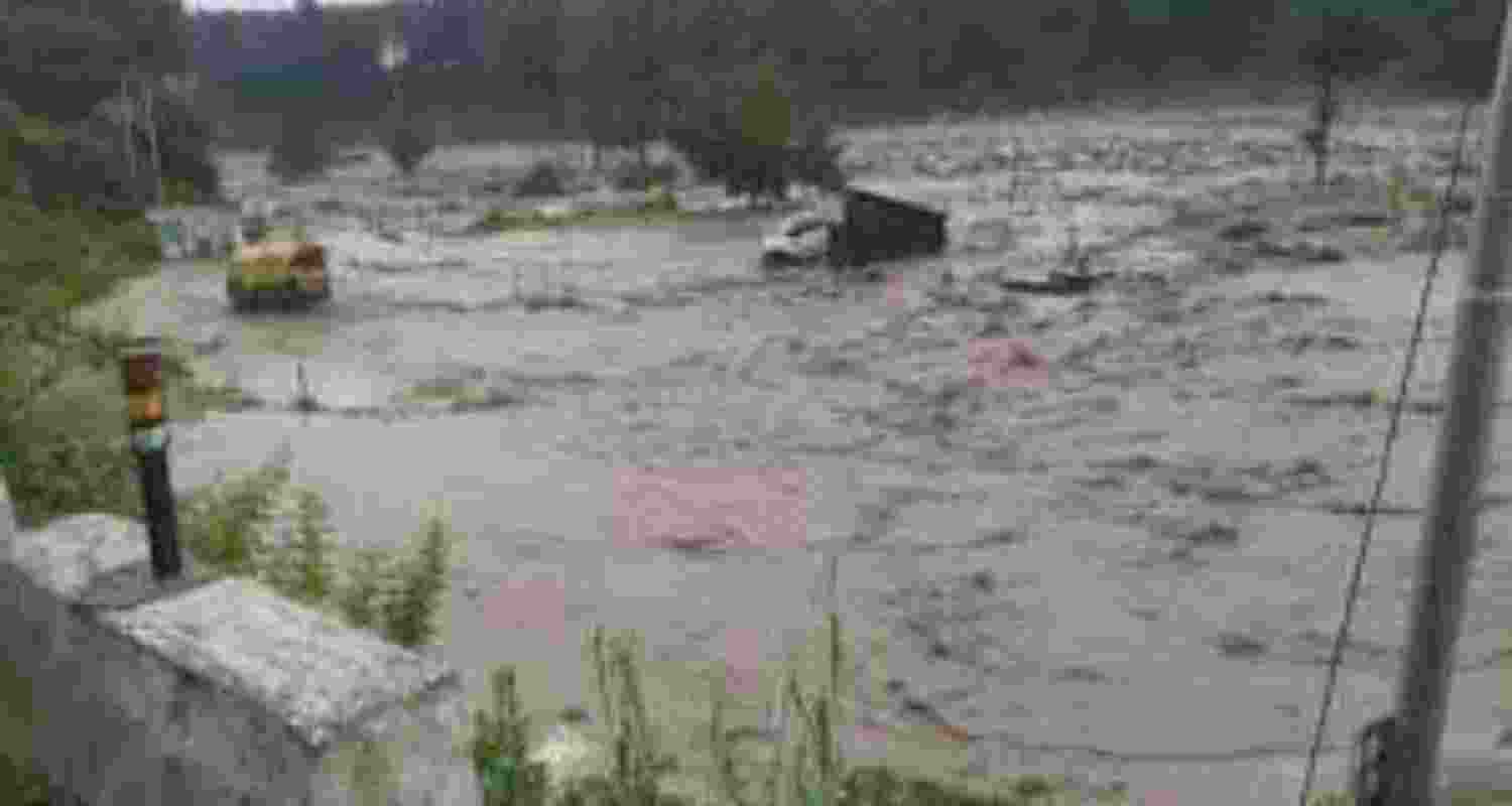 The water level in River Beas has been rising following heavy rainfall in Mandi and Kullu districts