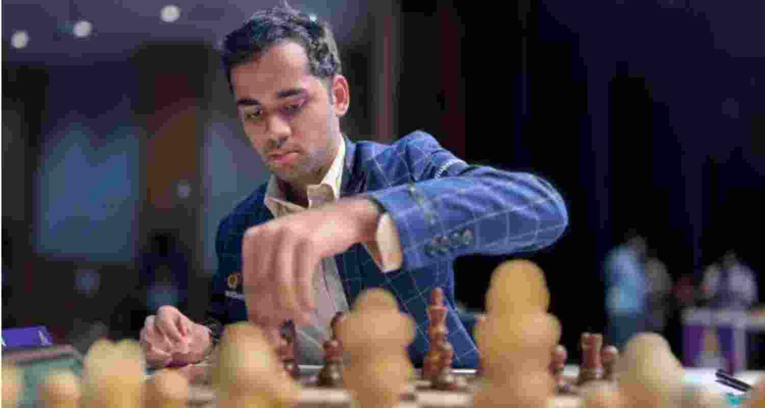 Arjun Erigaisi beats Vidit Gujarathi in the opening round of the tournament. Image: Chennai Grand Masters.