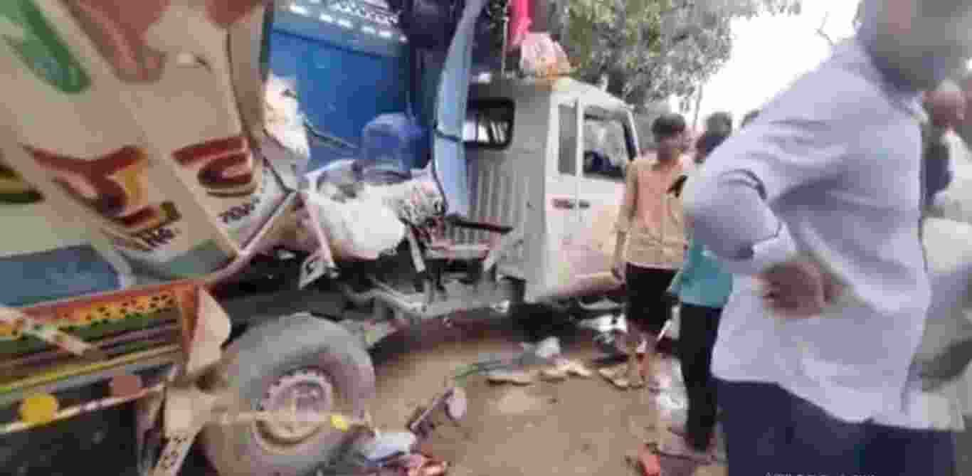 27 people were also injured when a pickup van collided head-on with a bus in the Salempur area of Bulandshahr  on Sunday.
