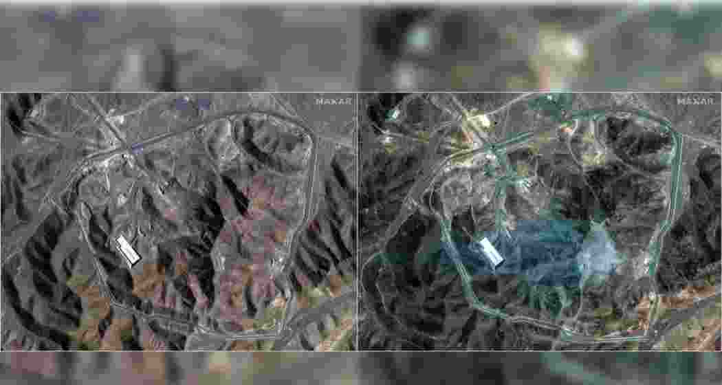 Images of Iran's Fordow nuclear facility before and after the US' 'bunker buster' attack.