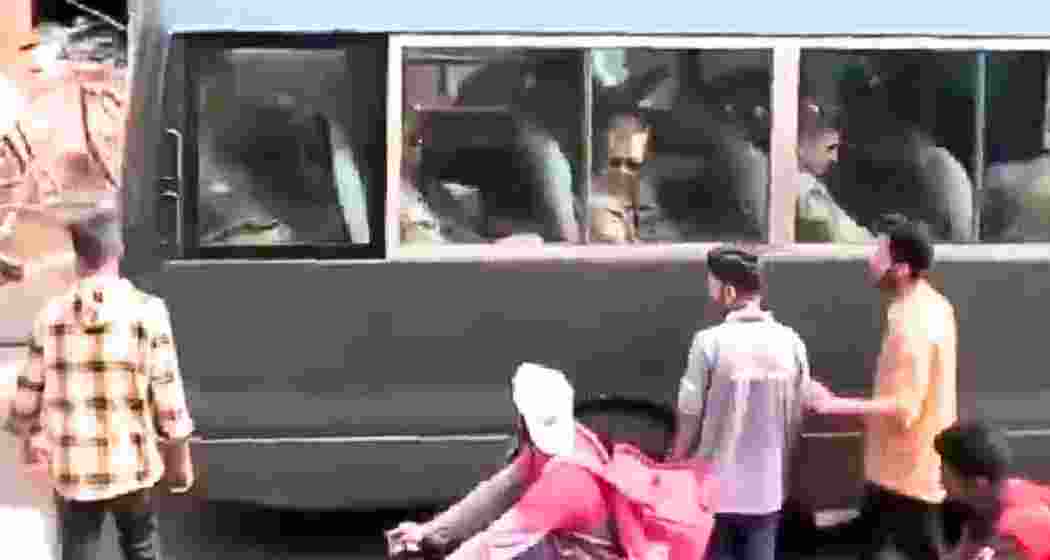 A bus carrying USAF personnel in Dhaka’s diplomatic enclave of Gulshan, Bangladesh, after their arrival.