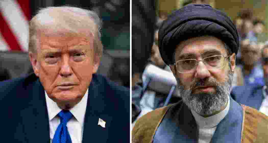 US President Donald Trump (L) and Iran’s Supreme Leader Mojtaba Khamenei seen in file images. 