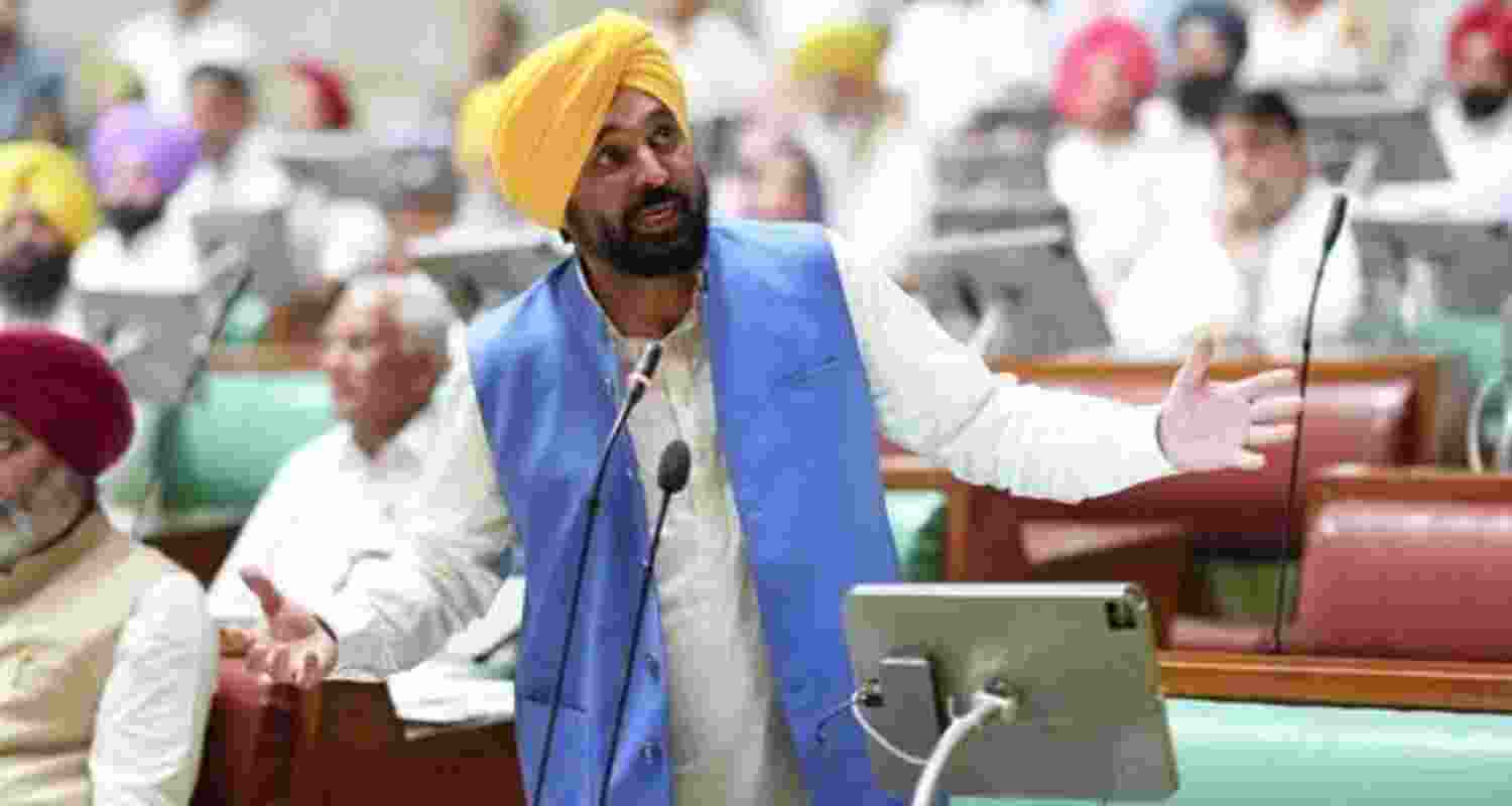 Punjab Chief Minister Bhagwant Mann during a special session of the Assembly.
