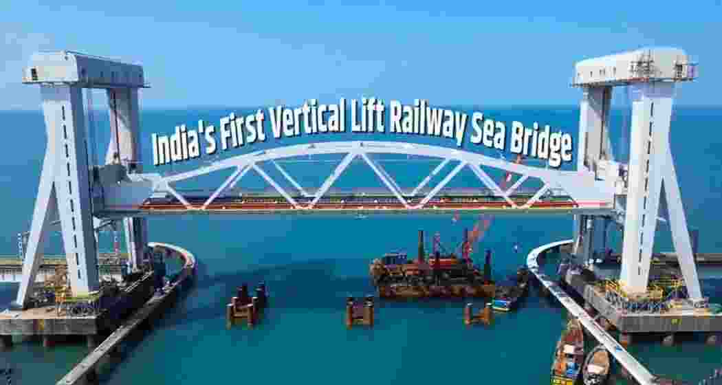 The new Pamban rail bridge, India’s first vertical lift railway sea bridge, will be inaugurated by PM Modi in Rameswaram on 6 April.
