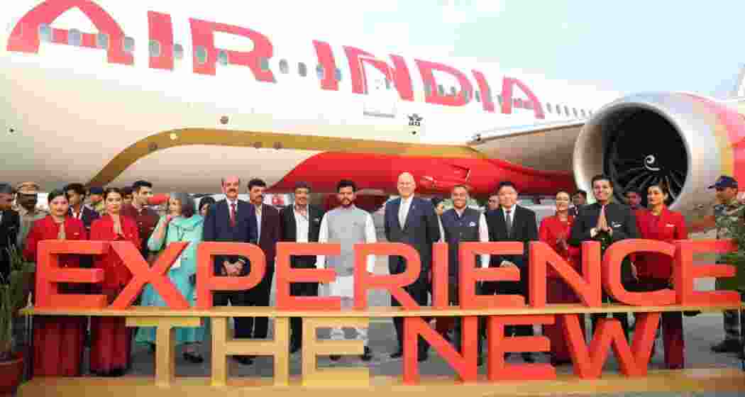 Union Civil Aviation Minister K Rammohan Naidu, along with delegates, at the Wings India 2026 event in Hyderabad.