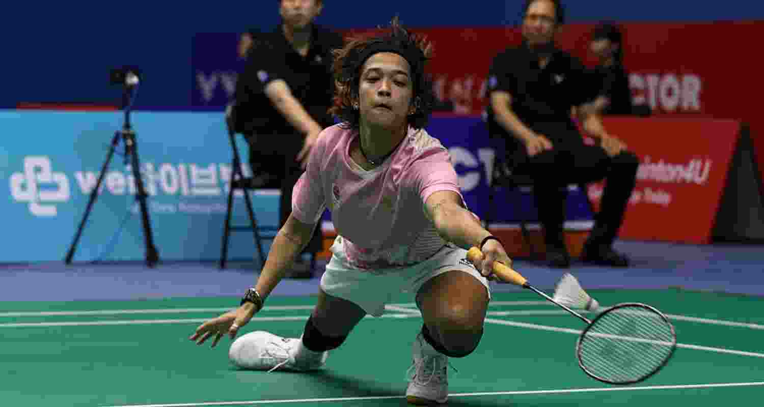 Ashmita Chaliha in action during her semifinal match against Rakshitha Ramraj.