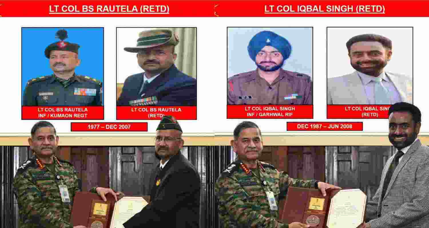 Indian Army Chief Gen Upendra Dwivedi honours distinguished veterans with the Veteran Achievers Award. Indian Army Chief Gen Upendra Dwivedi honours distinguished veterans with the Veteran Achievers Award.