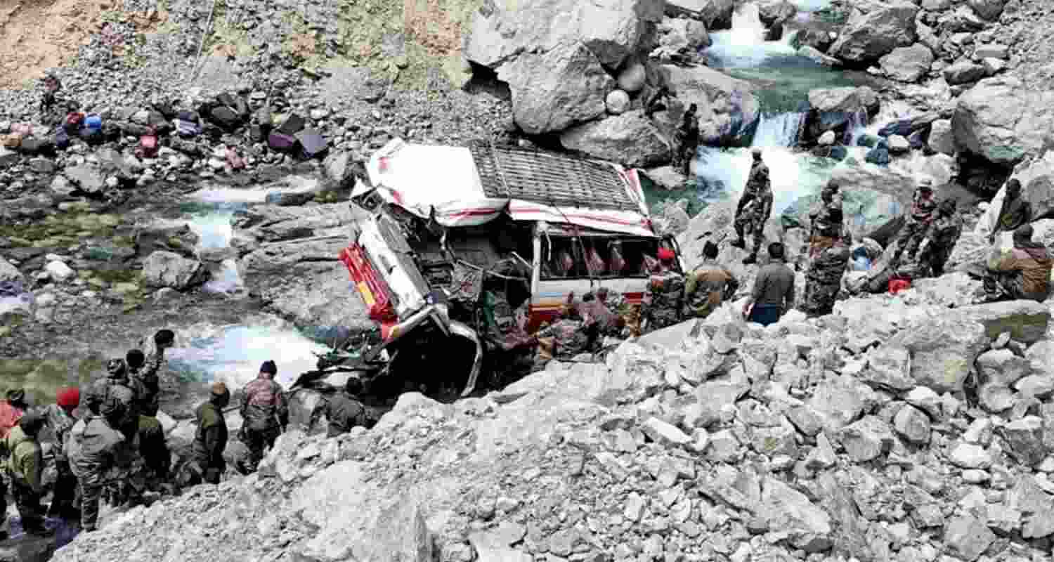 Army vehicle plunges into gorge in Doda, rescue operation underway. Army vehicle plunges into gorge in Doda, rescue operation underway.
