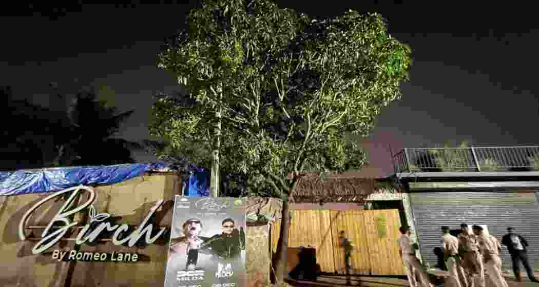 Policemen outside Birch by Romeo Lane nightclub at Arpora in North Goa, on December 07, 2025. Policemen outside Birch by Romeo Lane nightclub at Arpora in North Goa, on December 07, 2025.