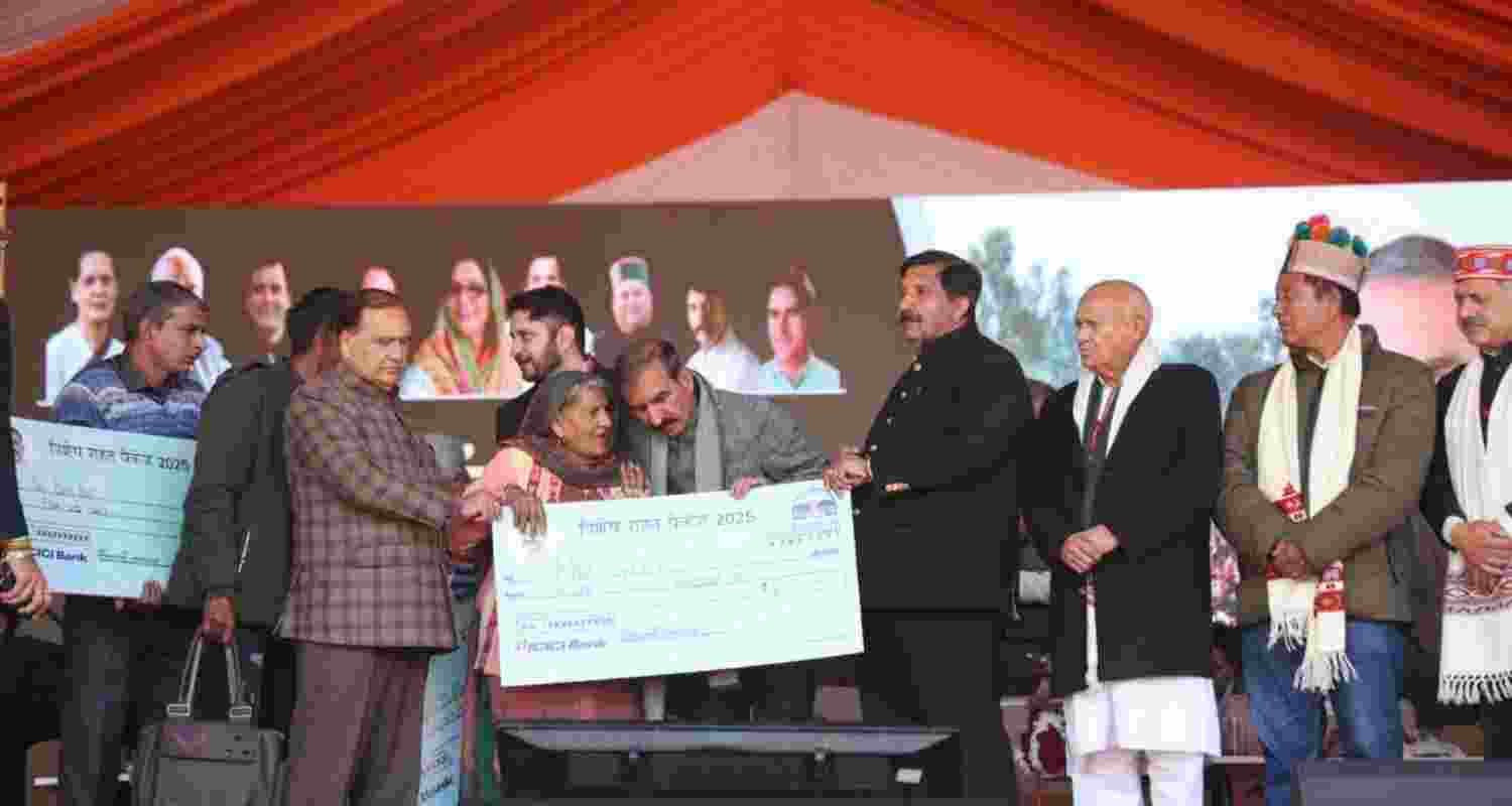 CM Sukhu during the rally. CM Sukhu during the rally.