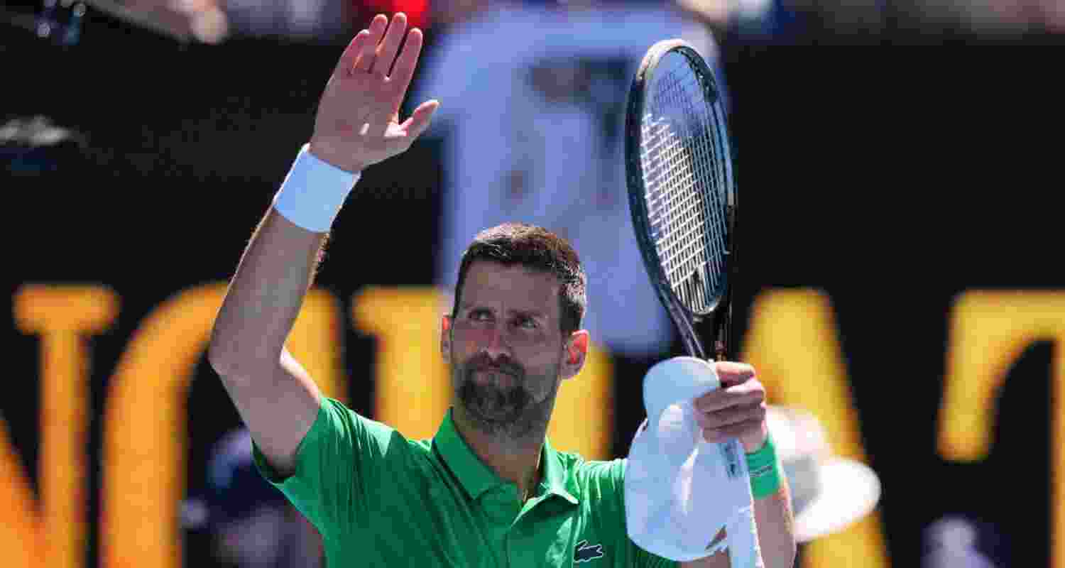 Novak Djokovic acknowledging the applause after winning his second round match at the Australian Open. Novak Djokovic acknowledging the applause after winning his second round match at the Australian Open.