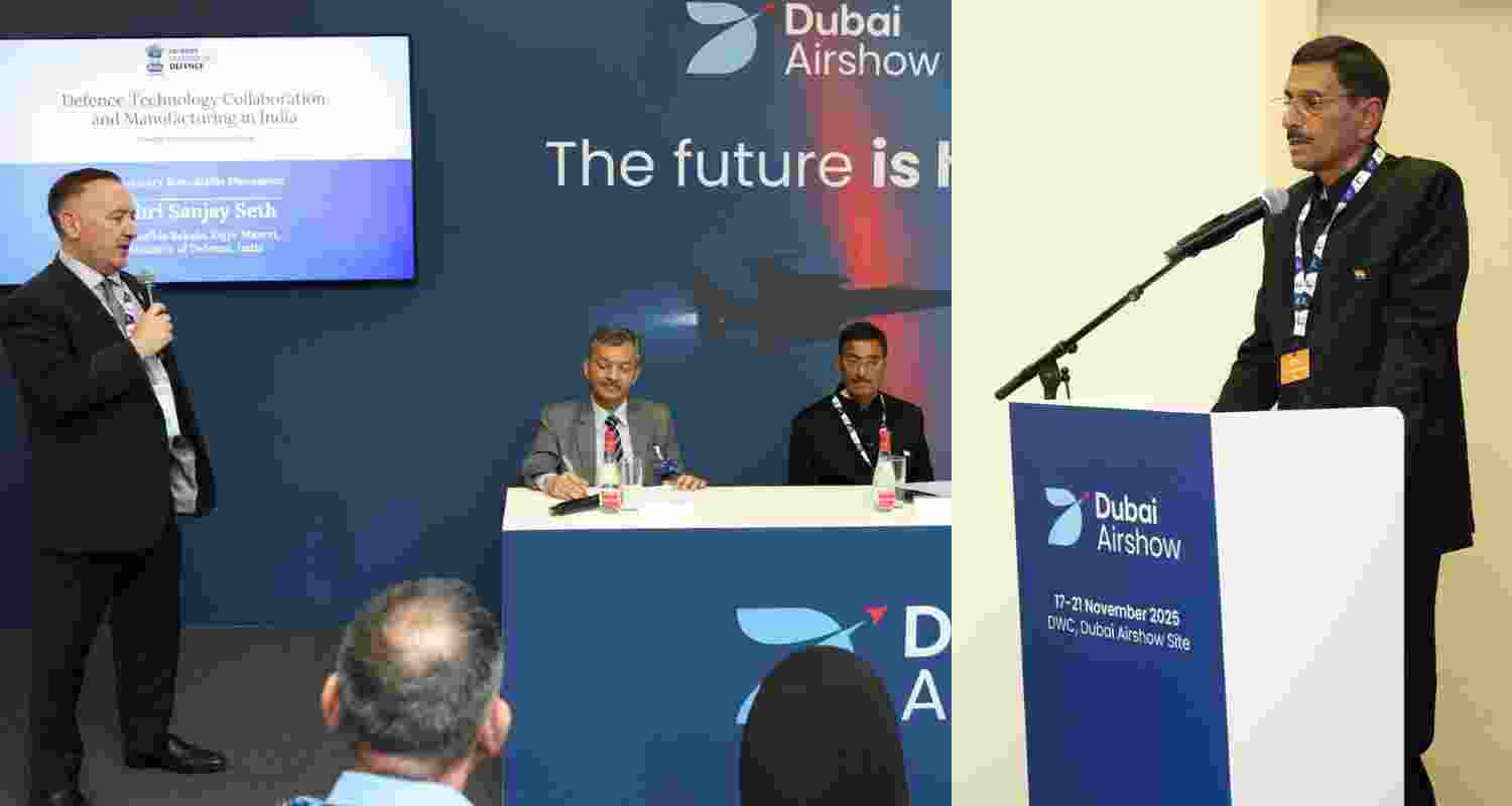 MoS Defence Sanjay Seth chairs Dubai roundtable on defence tech collaboration. MoS Defence Sanjay Seth chairs Dubai roundtable on defence tech collaboration.