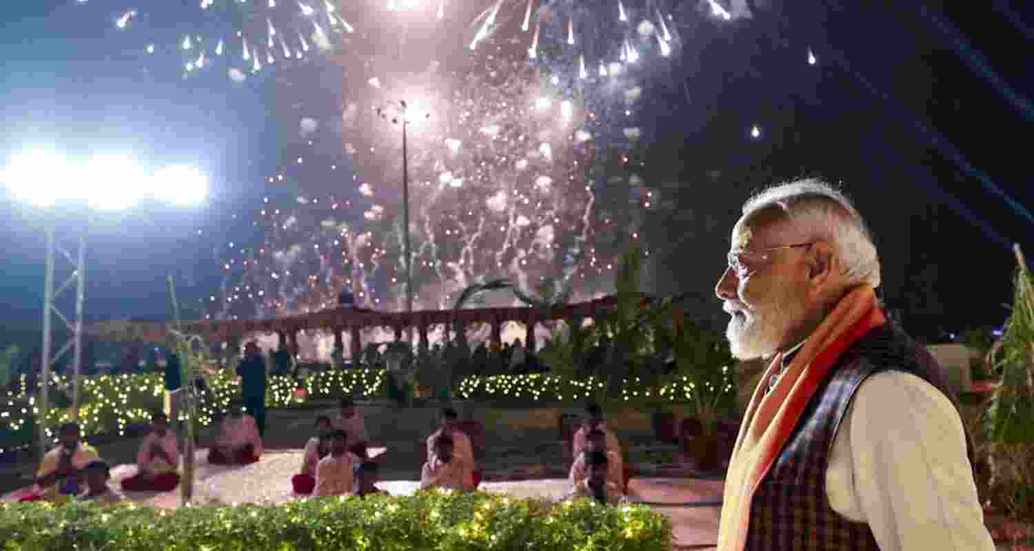 The show, which lasted nearly 15 minutes, also showcased the destruction faced by the historic temple in Gujarat’s Gir Somnath district over the past centuries. It was executed by BotLab, an IIT Delhi-incubated tech company, which earlier organised drone shows on various landmark occasions, including in Ayodhya in January 2024, when the ‘Pran Pratishtha’ of the Ram temple was held The show, which lasted nearly 15 minutes, also showcased the destruction faced by the historic temple in Gujarat’s Gir Somnath district over the past centuries. It was executed by BotLab, an IIT Delhi-incubated tech company, which earlier organised drone shows on various landmark occasions, including in Ayodhya in January 2024, when the ‘Pran Pratishtha’ of the Ram temple was held