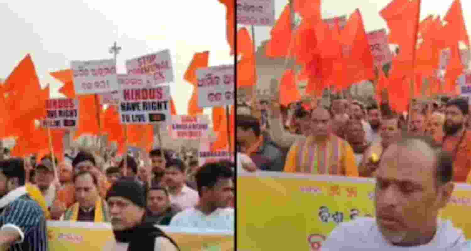 Bajrang Dal, VHP protest outside Puri Jagannath Temple Bajrang Dal, VHP protest outside Puri Jagannath Temple