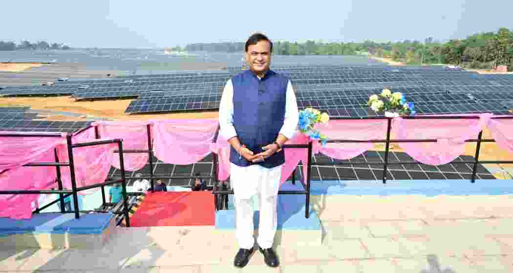 Chief Minister Himanta Biswa Sarma poses in front of the 70 MW solar power plant at Khudigaon in Dhubri district, inaugurated on Thursday as part of Assam’s push to expand renewable energy capacity. Chief Minister Himanta Biswa Sarma poses in front of the 70 MW solar power plant at Khudigaon in Dhubri district, inaugurated on Thursday as part of Assam’s push to expand renewable energy capacity.
