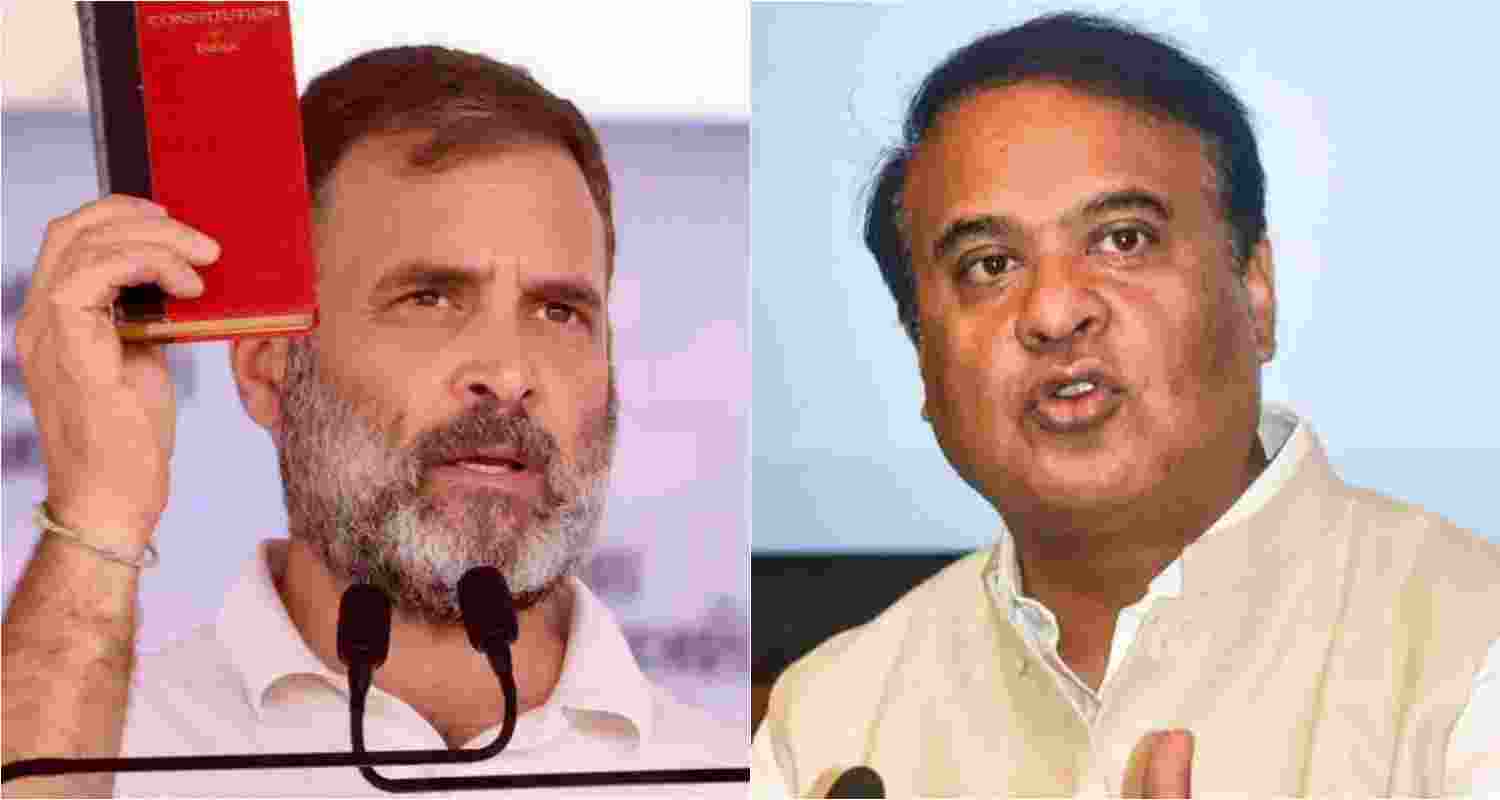Congress leader Rahul Gandhi (L), Assam Chief Minister Himanta Biswa Sarma (R). Congress leader Rahul Gandhi (L), Assam Chief Minister Himanta Biswa Sarma (R).