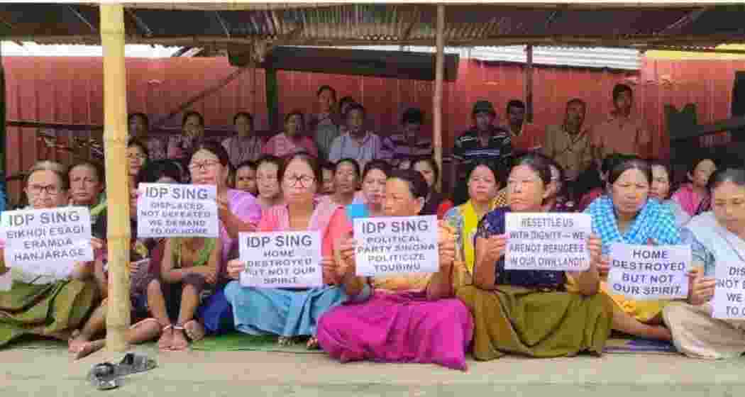 Internally displaced families in Manipur stage sit-ins at relief camps, demanding rehabilitation before the Sangai festival begins, as authorities increase security around the event venues in Imphal. Internally displaced families in Manipur stage sit-ins at relief camps, demanding rehabilitation before the Sangai festival begins, as authorities increase security around the event venues in Imphal.