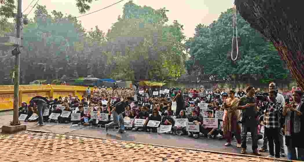 Kuki Students’ Organisation members sit on the streets of Delhi, holding placards and raising slogans, pressing for justice and a separate administrative setup for the Kuki-Zo community in Manipur. Kuki Students’ Organisation members sit on the streets of Delhi, holding placards and raising slogans, pressing for justice and a separate administrative setup for the Kuki-Zo community in Manipur.