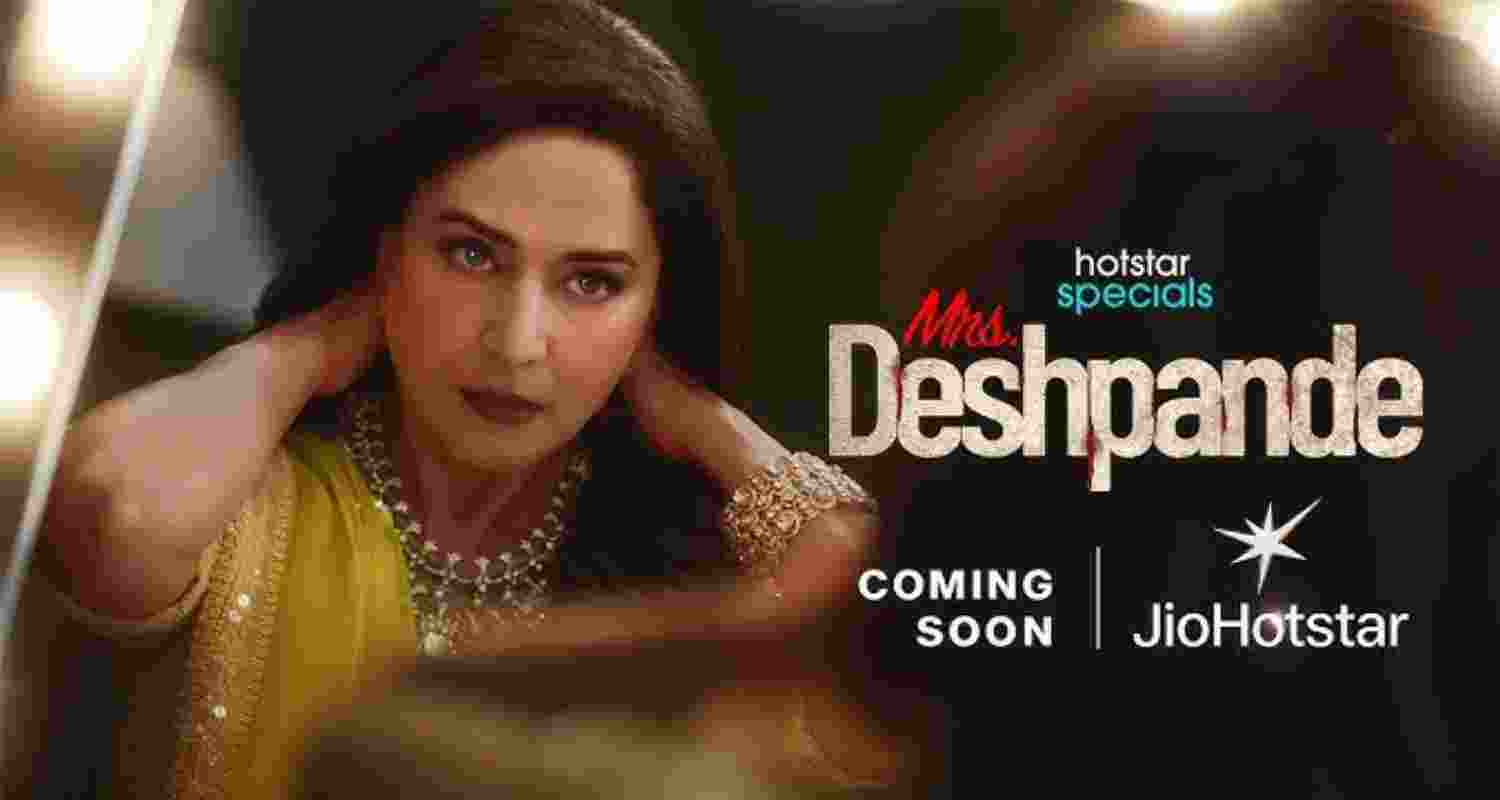 Madhuri Dixit stars as a chilling serial killer in JioHotstar’s thriller Mrs Deshpande. Madhuri Dixit stars as a chilling serial killer in JioHotstar’s thriller Mrs Deshpande.