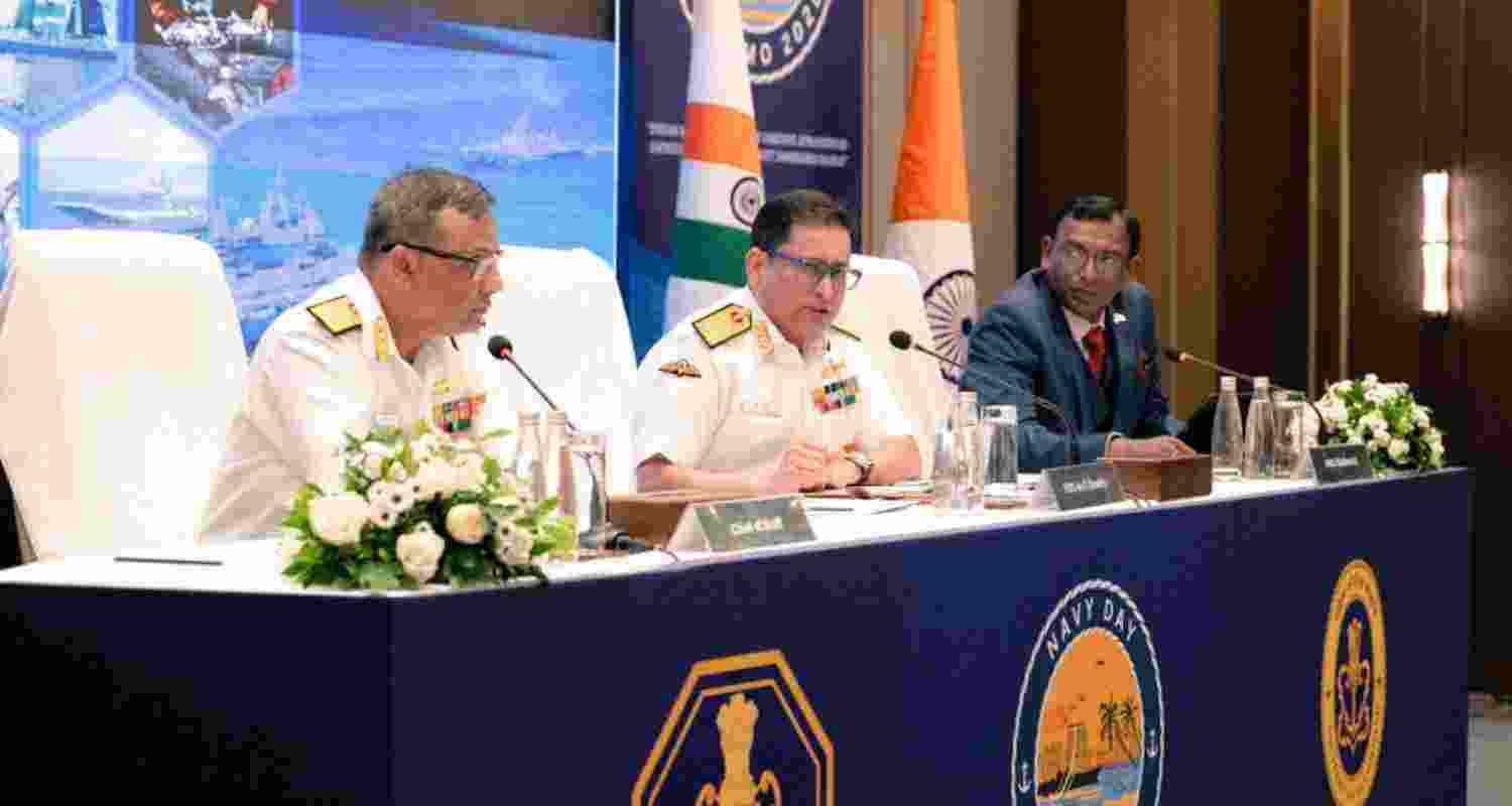 On the occasion of Navy Day 2025 and forthcoming Op Demo 2025, VAdm Sameer Saxena, FOCINC, SNC addressed the media personnel at a Press conference. On the occasion of Navy Day 2025 and forthcoming Op Demo 2025, VAdm Sameer Saxena, FOCINC, SNC addressed the media personnel at a Press conference.