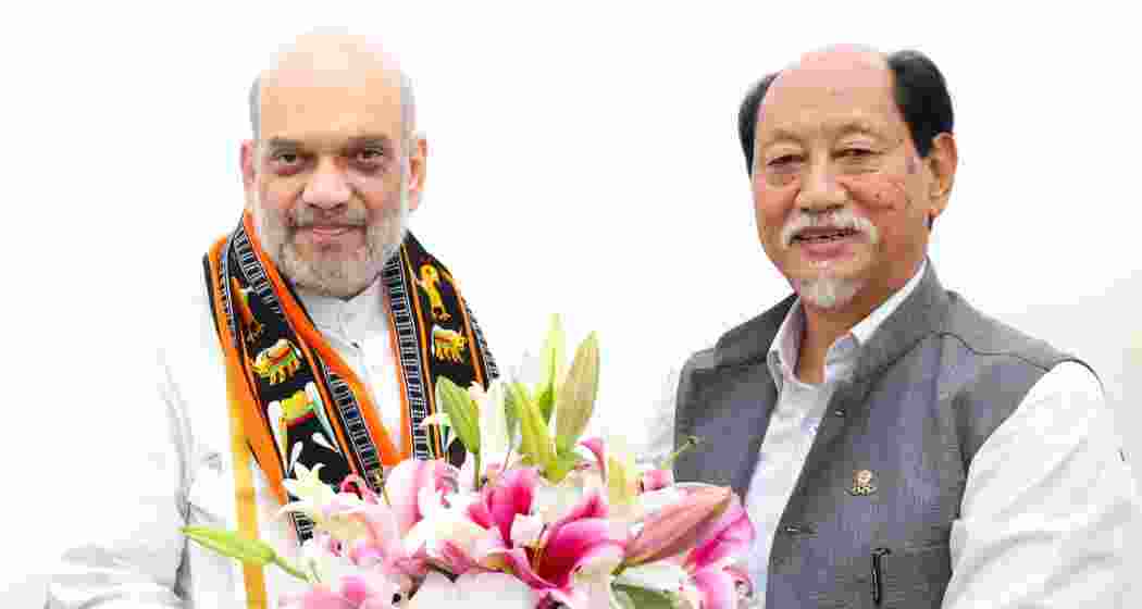 A file photo of Nagaland CM Neiphiu Rio (R) with Union Home Minister Amit Shah. A file photo of Nagaland CM Neiphiu Rio (R) with Union Home Minister Amit Shah.
