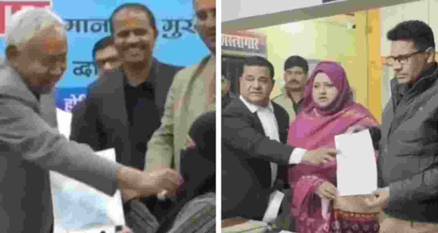 SP leader Sumaiya Rana logs a complaint with the Kaiserbagh police against Bihar CM Nitish Kumar. SP leader Sumaiya Rana logs a complaint with the Kaiserbagh police against Bihar CM Nitish Kumar.