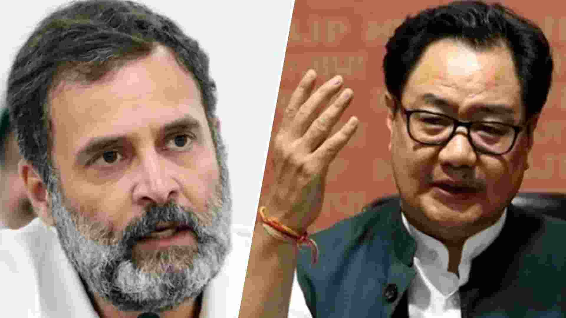 Rahul remarks harmful, should mend ways after SC rebuke : Rijiju Rahul remarks harmful, should mend ways after SC rebuke : Rijiju