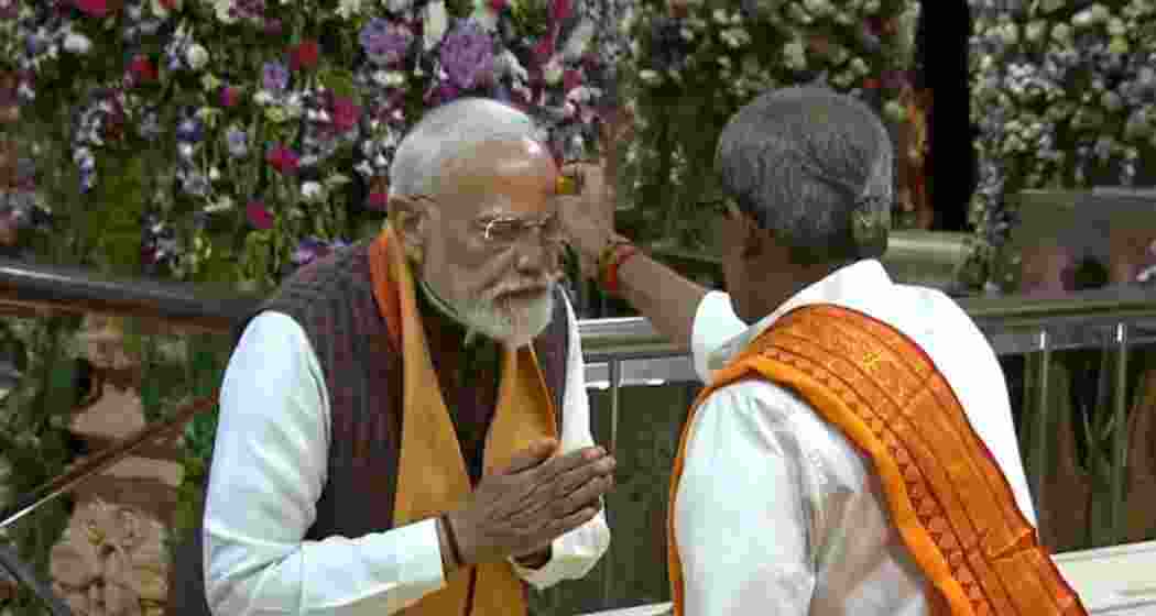 Prime Minister Narendra Modi offers prayers at the Somnath Temple in Gujarat on Saturday at the start of the Somnath Swabhiman Parv celebrations. Prime Minister Narendra Modi offers prayers at the Somnath Temple in Gujarat on Saturday at the start of the Somnath Swabhiman Parv celebrations.