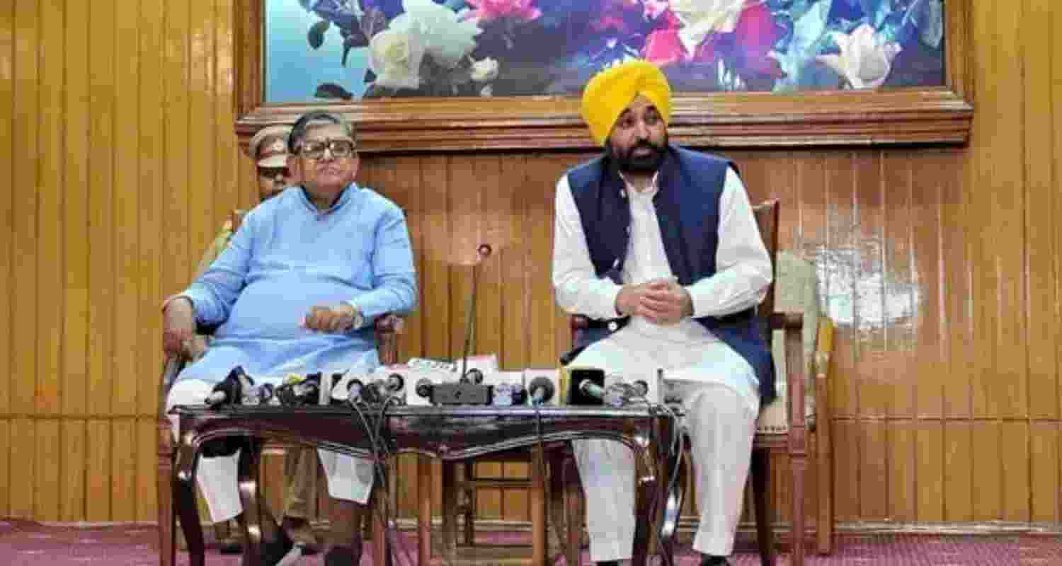 Punjab Governor Gulab Chand Kataria and Chief Minister Bhagwant Mann  Punjab Governor Gulab Chand Kataria and Chief Minister Bhagwant Mann