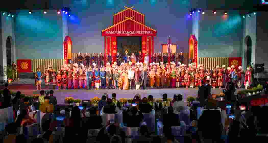 Manipur Governor Ajay Kumar Bhalla and other delegates at the inauguration of the Sangai Festival. Manipur Governor Ajay Kumar Bhalla and other delegates at the inauguration of the Sangai Festival.