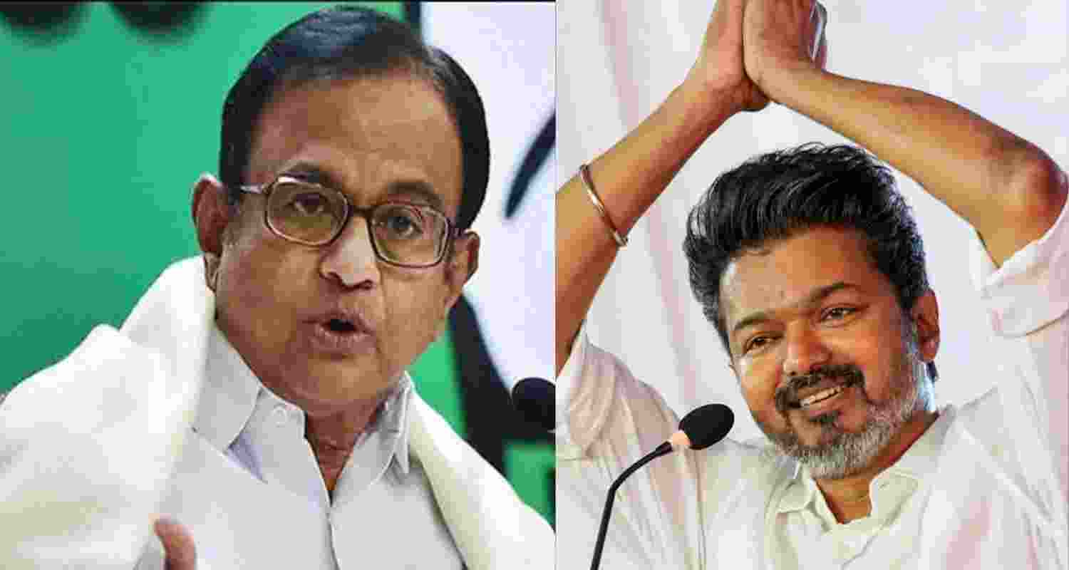 Senior Congress leader P. Chidambaram and actor-turned-politician Vijay. Senior Congress leader P. Chidambaram and actor-turned-politician Vijay.