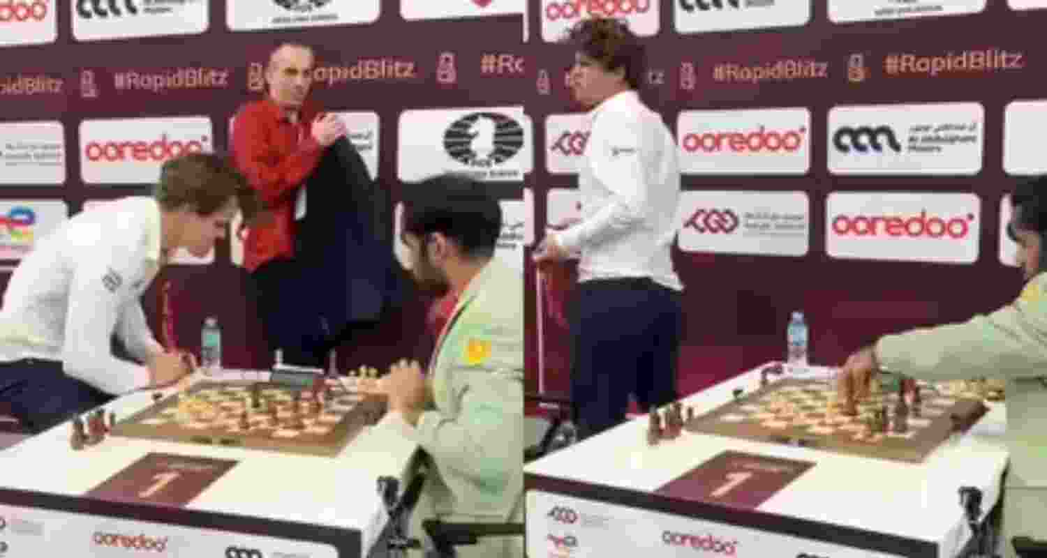 Magnus Carlsen slammed his fist on the table, but Arjun Erigaisi remained unruffled by the drama. Magnus Carlsen slammed his fist on the table, but Arjun Erigaisi remained unruffled by the drama.
