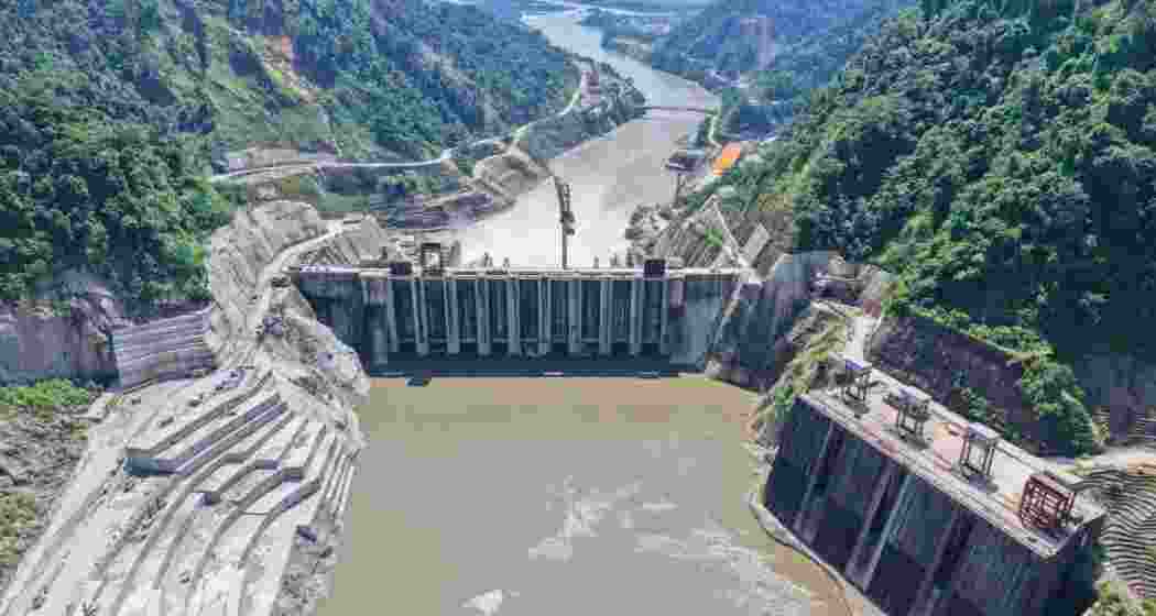 An aerial view of the Subansiri Lower Hydroelectric Project. (Image: X@NHPC) An aerial view of the Subansiri Lower Hydroelectric Project. (Image: X@NHPC)