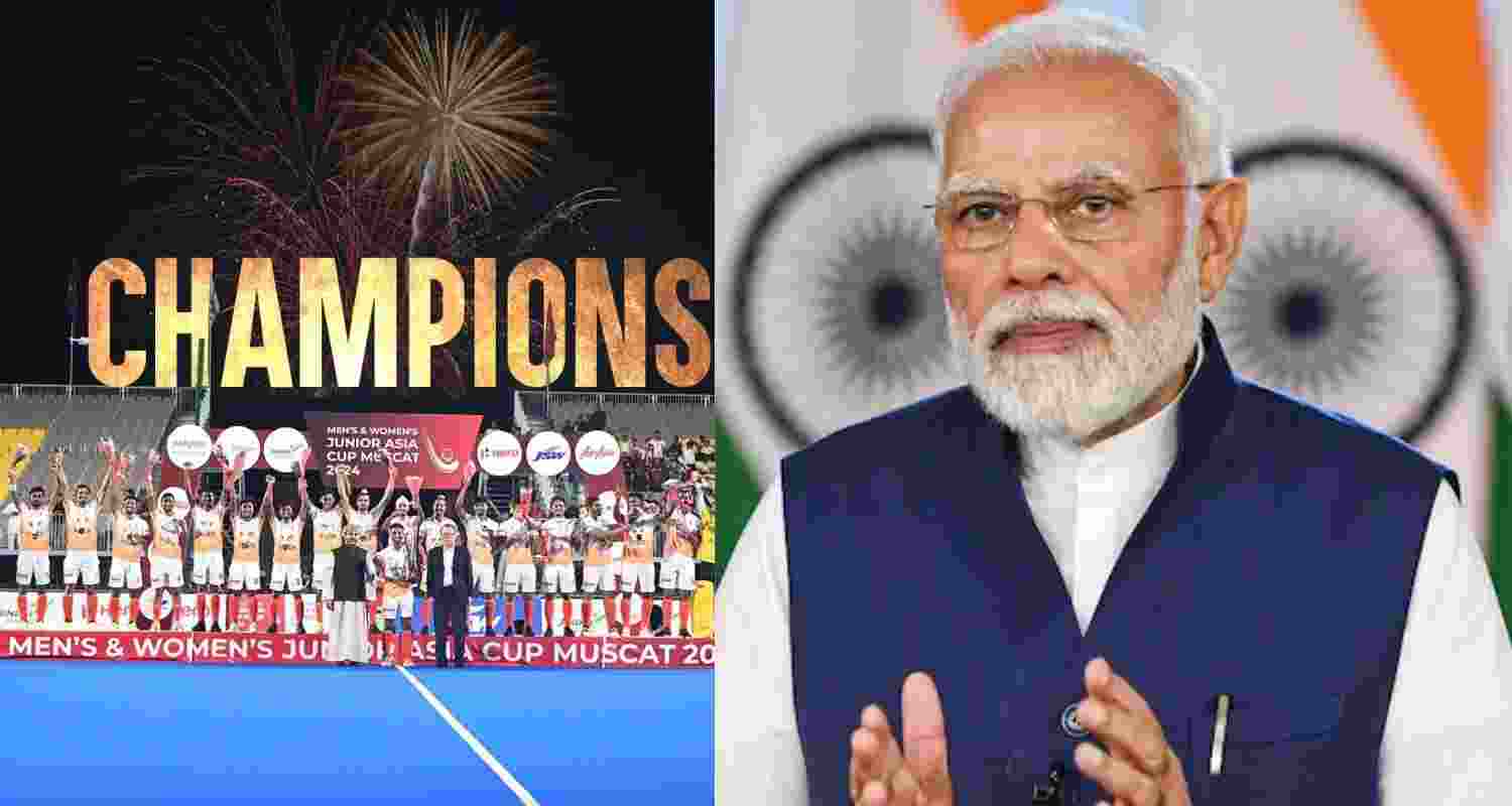 PM Modi lauded India junior men's hockey team for clinching Asia Cup title in Muscat, Oman.  PM Modi lauded India junior men's hockey team for clinching Asia Cup title in Muscat, Oman.