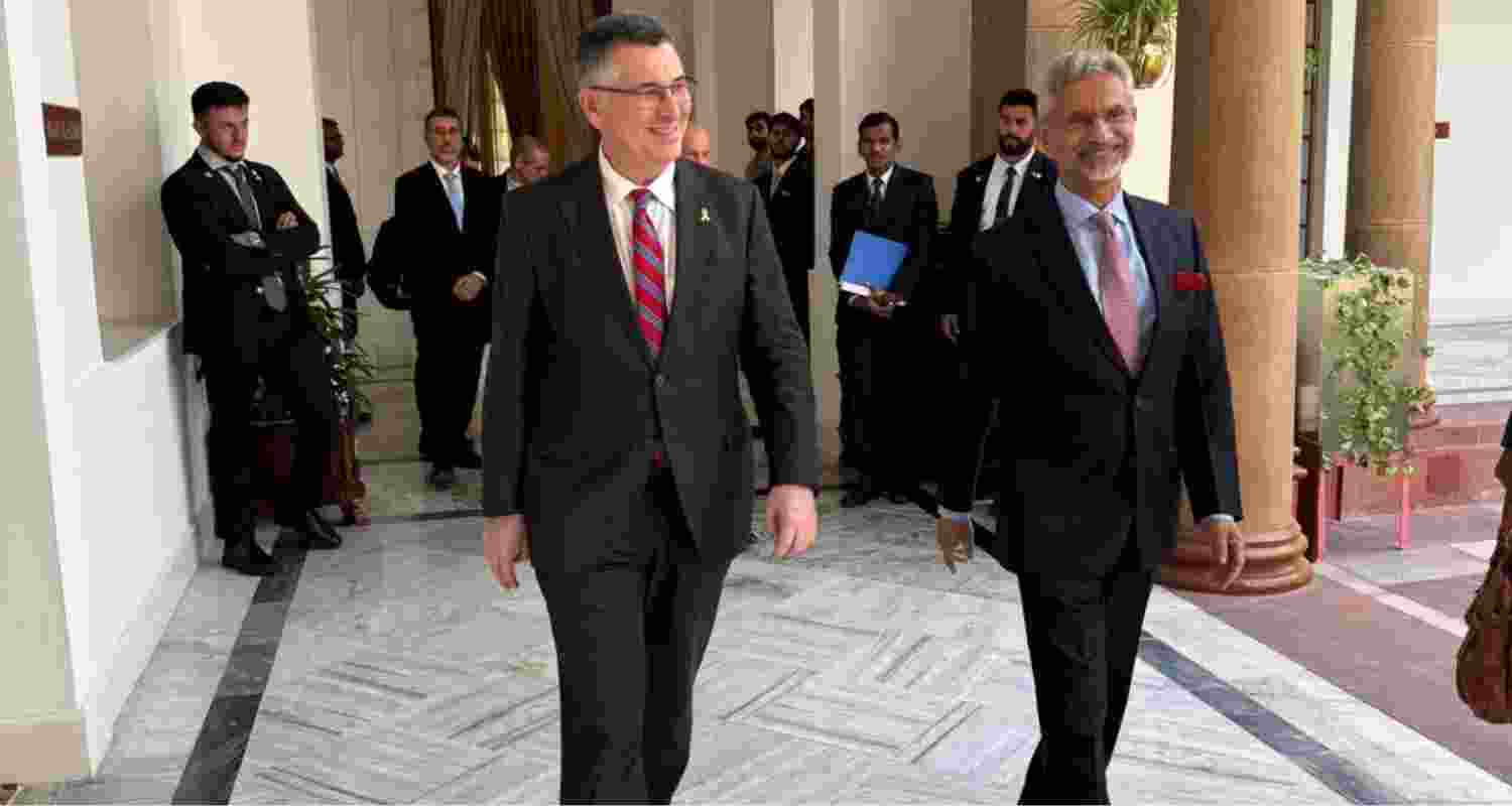 EAM Jaishankar welcomes Israeli FM on first India visit. EAM Jaishankar welcomes Israeli FM on first India visit.